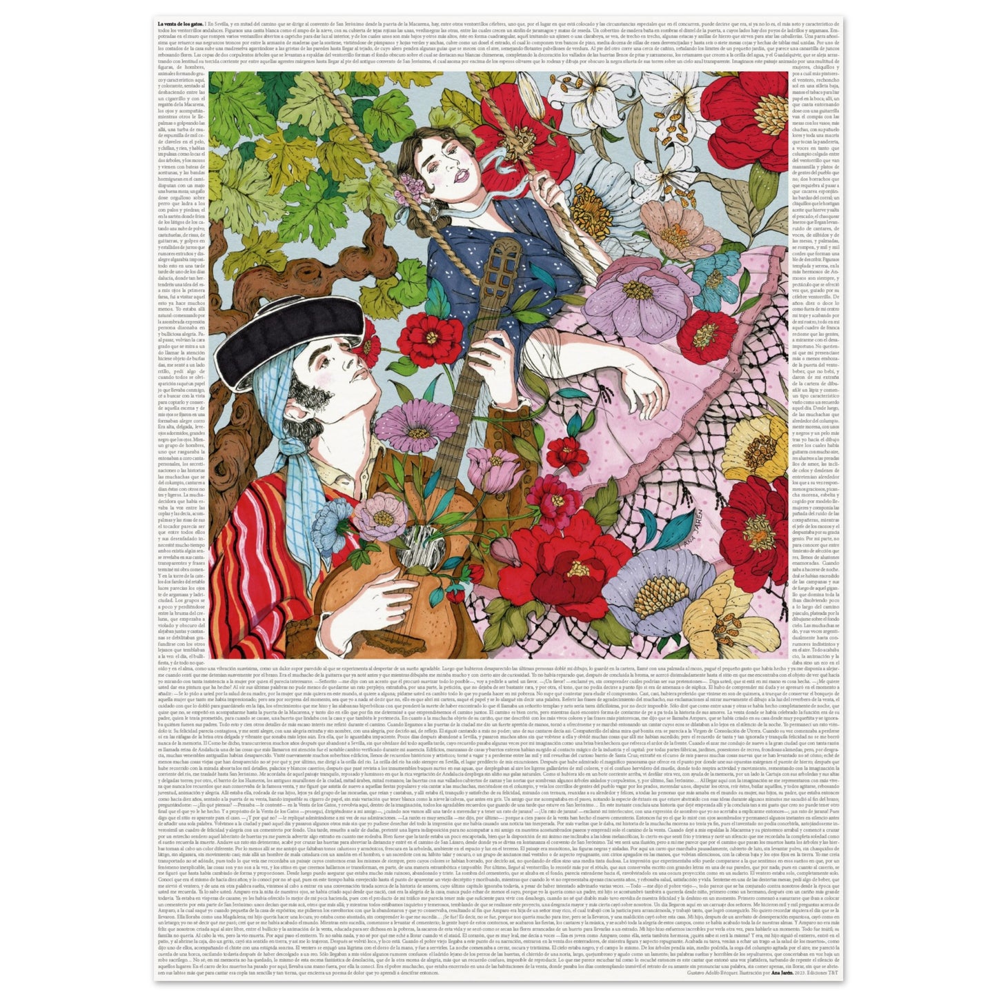 Lámina Leyendas de Bécquer - La venta de los gatos por Ana Jarén